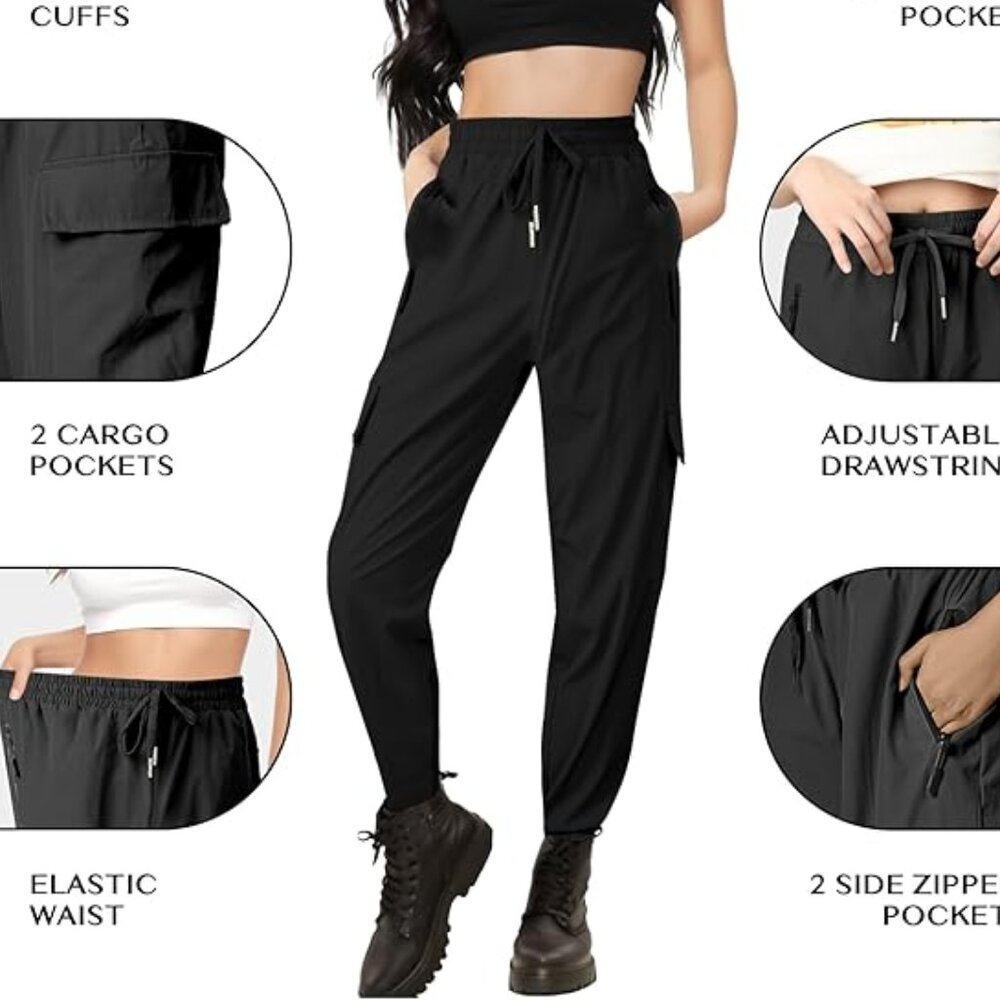 Women's Hiking Pants - Lightweight Quick Dry Cargo Joggers